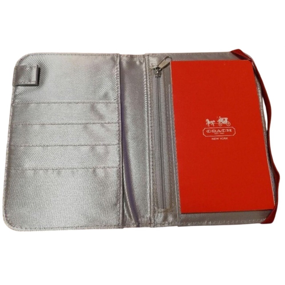 Coach Red Patent Horse and Carriage Notebook Cover Organizer Wallet with Notepad - Picture 6 of 9